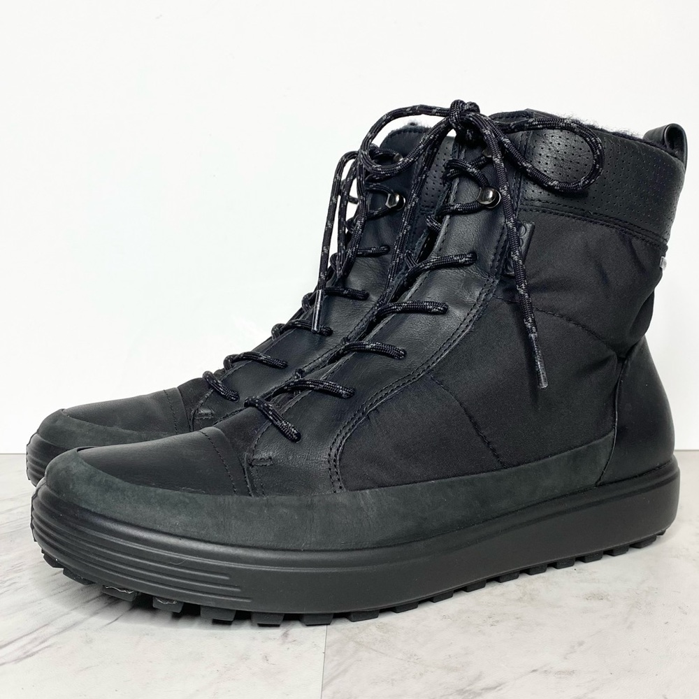 Ecco Soft Tred 7 Lace Up Black Boot 9